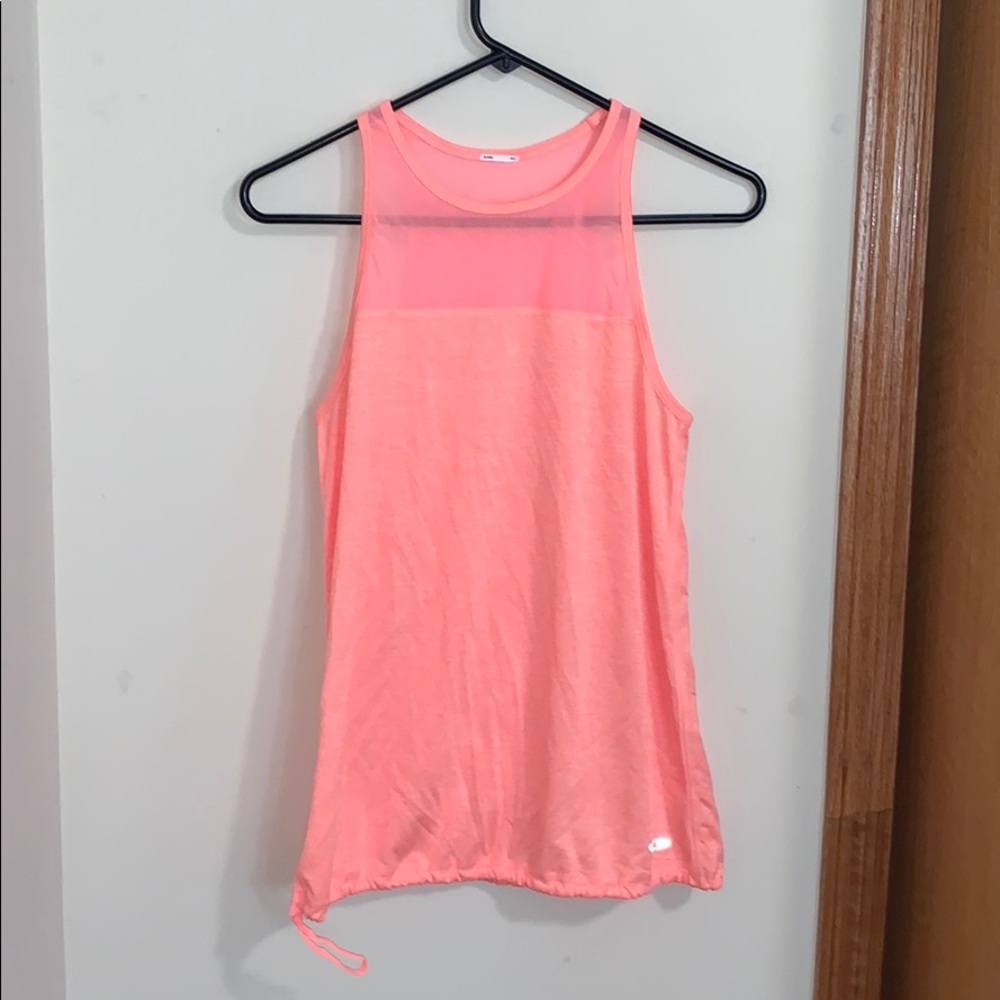 Peach/ Salmon workout tank with mesh upper top
